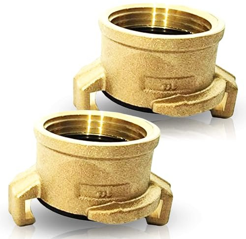 PipeSan Set aus 2 Messing-Geka-System-Schnellkupplung 1 Zoll – Schlauchverbinder mit Innengewinde oder Messing-Gartenschlauchverbinder, geeignet für Trinkwasser, Steckkupplung in geprüfter Qualität