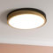 Brilliant LED Wand- & Deckenlampe mit 3-Stufen-Dimmer & schwarz-braunem Holz Rahmen vom Kautschukbaum & warmweißer Lichtfarbe (3000 K) | Ø 35 cm | 24 W | 2400 lm | aus/Kunststoff/Metall/Holz