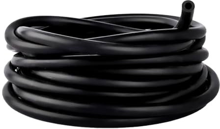 3M Tubo Benzina,Tubo Gasolio Tubo in Silicone Vuoto Diametro Interno 4 mm Esterno 8mm,Tubo Carburante Resistente Alle Alte Temperature Nero per Aria Pompa Indicatore Turbo Vuoto,Motore o Automobile