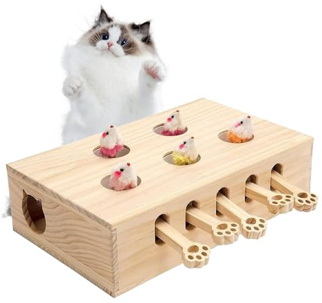 Interaktives Katzenspielzeug: Holz-Katzenspielzeug, Interaktives Spielzeug Für Pop-Katzen Und Spielen | Katzenfangspiel Für Katzen, Jagdsimulationsspielzeug,