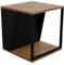 HAGO24 | Beistelltisch 40x40x45cm | Stahlgestell | Eiche-Rustikal | Zeitschriftenfach | Bodenschoner | Couchtisch | Nachttisch | Akzenttisch
