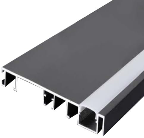 Aluminum Channel Profile Baseboard 3.3 Ft Length 10 CM Height Aluminum Channel Baseboard for Conceal LED Strip Light, Skirtingboard Baseboard LED Channel with Cover, LED Strip Lights Diffuser for Home