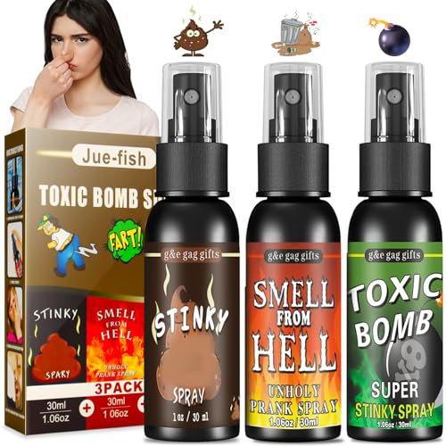 Seelenklang Spray Fetido, Bombas Fetidas Spray Olor Caca, Spray de Pedos Broma Olor, Pedo Liquido Fart Spray para CREA Ambiente Alegre(90ml)