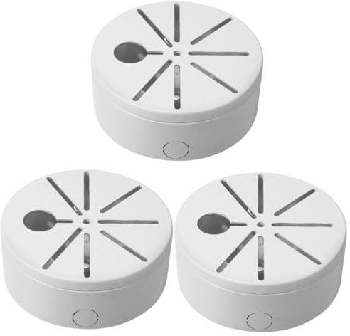 Housoutil 3pcs Box Plastic Disc Wire Case Cam Junction Doorbell Ring Camera Floodlight Camera Bracket Mount Panel Plugs Outdoor Wall Cable Bracket Security Camera Covers Double Die Aluminum