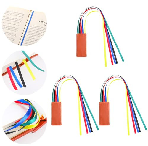 Lusofie 3 Stück Bibel Lesezeichen Mit Lesebändchen Band Lesezeichen Kunstleder Mit 5 Bunt Bändern Lesen Zubehör Set Bücher Markierungen Für Romane Lesebegeisterte Schüler Lehrer