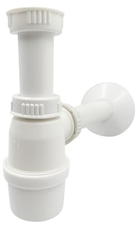 Siphon für Waschbecken & Waschtische – Flexibel anpassbar, pflegeleicht & mit effektivem Geruchsverschluss, aus robustem Kunststoff, einfacher Einbau (G1 1/4 Zoll)