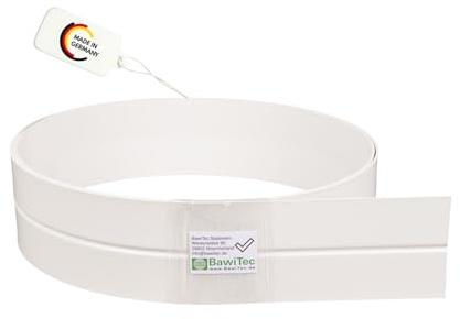 BawiTec Kunststoff Knickwinkel Knickleiste weiß mittige Knickfalz Abdeckleiste flexible Flachleiste Flachprofil Verkleidungsleiste Fassadenbau Fenster Türen (Breite 80mm 40/40 - Länge 600cm)