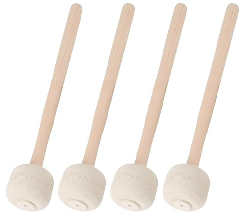 4 Stück Marschtrommel Schlägel, Bass Drum Mallet Drum Stick mit Filzkopf, Percussion Drumsticks, Percussion Marching Band Zubehör, Percussion Mallets Timpani Sticks, Trommelstöcke Paukenschlägel