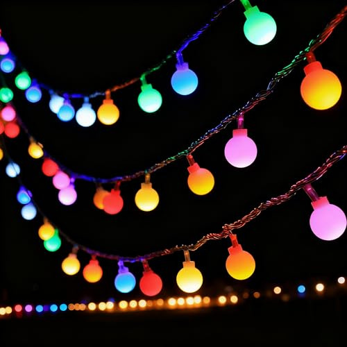 Lichterkette Bunt Batterie,3M 20 LED Lichterkette Kugeln,Lichterkette Außen Innen,Led Lichterketten Globe Außen,Ideal für Kinderzimmer,Gartenbeleuchtung,Partybeleuchtung,LED Fairy Lights