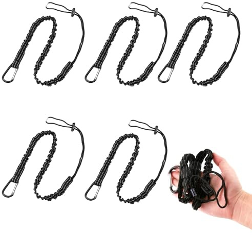 5 Pieces Tool Lanyard Tool Lanyard with Standard 90cm-130cm Tool Tethers Foot Safety Tool Lanyard for Hammer Pliers Screwdriver Tape Measure Saw Electric Drill（Black）