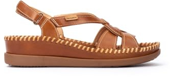 Pikolinos Cadaques Keilsandalen Damen | Leder | Klettverschluss | Hellbraun