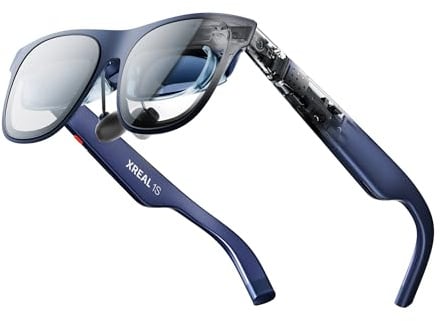 XREAL 1S AR-Glasögon, 500 Virtuell Skärm Smart Glasses Med 52° FOV, Native 3DoF, REAL 3D, Drivs Av X1-Chip, Stöder Alla USB-C DP-Enheter Inklusive iPhone 17/16/15, Steam Deck & ROG Ally (Svart)