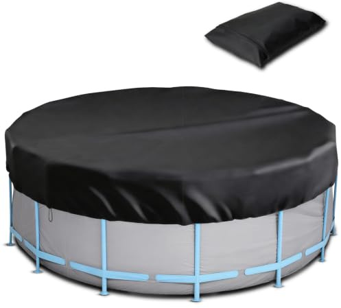 AOOWU Round Pool Cover, 8 Ft Swimming Pool Cover for Round Pools, Round Hot Tub Cover, Solar Covers for Above Ground Pools, Pool Cover Protector with Drawstring Design, Waterproof, Dustproof