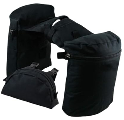 KSJOAIDDE Trail Riding Saddle Bags Versatile Oxford Cloth Horn Bag Pommel Pocket Combo Black