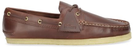 Clarks Herren - Schnürschuhe Godney Boat in braun Glattleder