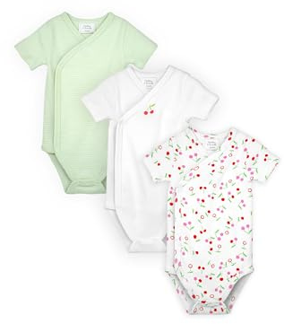 Stellou & friends Baby Body, 100% Bio-Baumwoll Wickelbody 3er MultiSet, kuschelweiche und hochwertige Kinder Kleidung für Jungs und Mädchen, Langarm & Kurzarm-body, OEKO-TEX 100 Zertifiziert