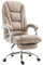 CLP Bürostuhl Pacific mit Stoffbezug | Schreibtischstuhl mit Laufrollen | Relaxsessel mit ausziehbarer Fußstütze | Max. Belastbarkeit 150 kg, Farbe:Taupe