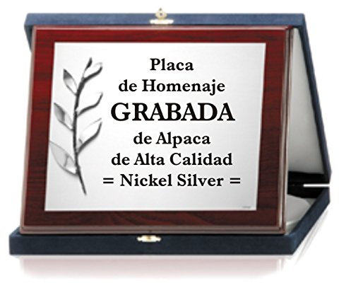 Placa chapa grabada Homenaje Agradecimiento Jubilación conmemorativa plateada PLACAS HOMENAJE PARA REGALO