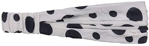Lipodo 3 in 1 Dots Kinder Headband Damen/Kinder - One Size ca. 53-56 cm - Stirnband waschbar - Haarband mit Gummizug - leichtes Kopftuch - Bandana Frühjahr/Sommer weiß-dunkelblau One Size