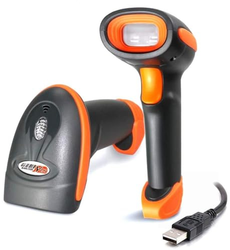 BARCODEYES Douchette Lecteur de Codes à Barres Lecteur de Codes à Barres 2D / 1D série Professionnelle USB, lit également Le Code QR