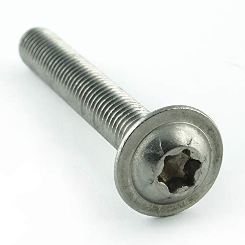 Eisenwaren2000 | M4 x 60 mm Linsenkopfschrauben mit Innensechsrund TX und Flansch (10 Stück) - ISO 7380 Linsenkopf Schrauben mit Flachkopf und Bund - Gewindeschrauben - Edelstahl A2 V2A - rostfrei