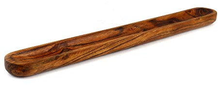 Kaizen Casa Hand-Carved Acacia Wood Long Olive Tray Canoe Style Perfect for Dinner Rolls, or as a Table Centerpiece