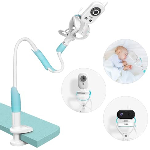 GHB Universal-Kamerahalterung für Babys, Monitorhalterung für Babys, flexibel, um 360 ° drehbar, faltbar, geeignet für die meisten Babyphone und Handys