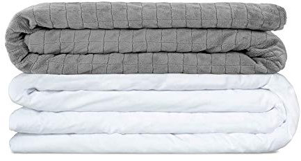 Balance ORIGINAL Therapiedecke Gewichtsdecke, Inkl. 4-Jahreszeiten Bezug in GRAU - Schwere Decke für Erwachsene/Jugendliche Für besseren Schlaf, Größe: 155x220 cm, 12 kg