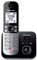 Panasonic KX-TG6861JTB Telefono Cordless Digitale con Segreteria Telefonica Digitale, Unità Base e Ricevitore Singolo, ID Chiamante, Blocco Chiamate, Blocco Chiamate Automatiche, Display LCD, Nero