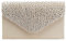 MEGAUK Damen Satin Glitzer Clutch Unterarmtasche mit Abnehmbare Kette für Hochzeit Wedding Ball Bankett Prom Party, Beige