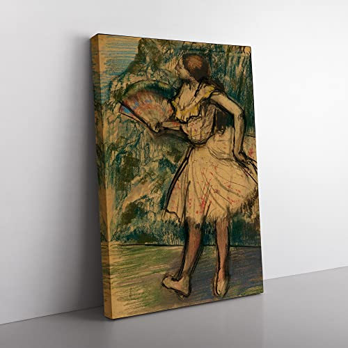 Big Box Art Edgar Degas Dancer with a Fan Canvas Wall Art Print Ready to Hang Picture, 76 x 50 cm (30 x 20 Inch), Multi-Coloured