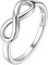 Suplight Damenring Silber 925 Unendlichkeit Partnerringe für sie und ihn Stimmungsring Infinity Ring Größe 54 weißgold