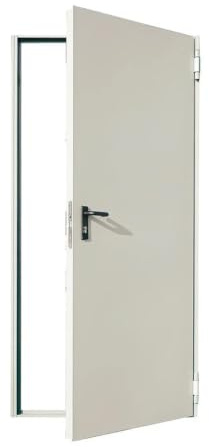 Porta Tamburata Reversibile - Acciaio Zincato - Verniciata Grigio Perla - 100x215