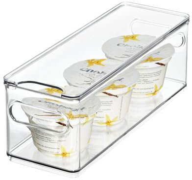 iDesign Clear Recycled Plastic Slim Fridge and Freezer Bin