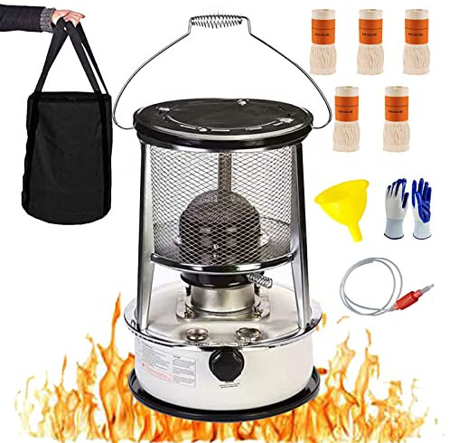 Suwooy Réchauffeur De Poêle Au Kérosène Intérieur,Poêle À Pétrole Portable, Réchauffeur De Kérosène sans Électricité,Appareils De Chauffage Au Kérosène pour Extérieur Camping Terrasse Tente,6L-White