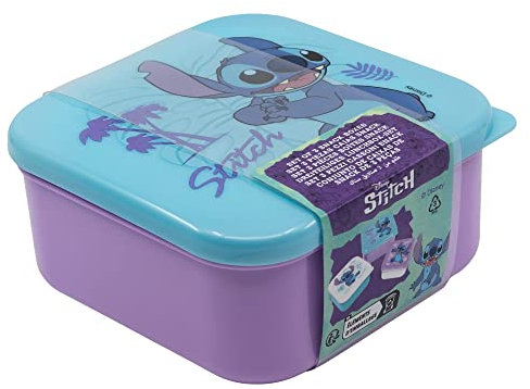 Stitch, set di 3 scatole per snack nidificate