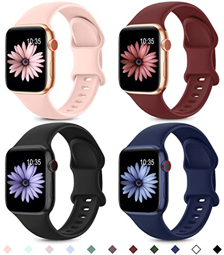Higgs 4 Pack Sport Straps Compatible with Apple Watch Straps 11 10 46mm 42mm 44mm 45mm 46mm 49mm Women Men, Soft Silicone Strap Replacement Watchbands for iWatch Ultra 3/2, Series 9 8 7 6 5 4 3 2 1 SE