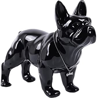 suruim Französische Bulldogge Statuen Deko Englische Bulldogge Figur Hund Statue Geschenke Wohnzimmer, Schreibtisch-Dekoration (schwarz-1, L)