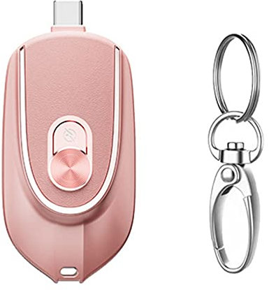 Breadom Mini Power Emergency Pod – 1500 mAh Power Bank mit Schlüsselanhänger – Portable Battery Charger Pack. Ladebank für Apple Android Phones