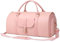 BOLOSTA Handgepäck-Kleidersack für Damen, mit Schuhfach, 2-in-1, Leder, wandelbar, Reisetasche, Anzugtasche zum Aufhängen von Kleidung, langen Kleidern, Geburtstagsgeschenken für sie, Rosa, Pink
