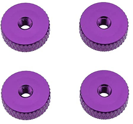 TAODAN 4 tuercas moleteadas planas M4 x 13 mm x 4 mm, tuercas de ajuste de aleación de aluminio, color morado