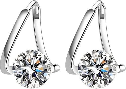 Vinxan Silberfarben Germanium-Stein Strass Ohrringe, Lymph-Magnettherapie, Lymphvität, Akupunktur, Dangle Earrings für Gewichtsverlust