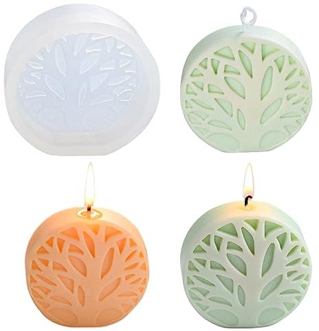 Tree of Life Candle Mould, 3D Simple Tree Silicone Moulds Epoxy Resin Mold for Candle Making Handmade Soap Aromatherapy DIY Craft Home Decor (Tree)