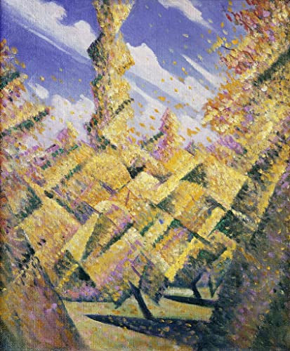 MSTECO Leinwand Bilder Kunstdrucke Abstrakt Poster Berühmtes Gemälde Der Herbst der vier Jahreszeiten von Christopher Richard Wynne Nevinson für Wohnzimmer 60x90cm