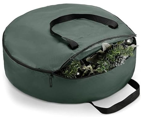 BBAUER Plane, Weihnachtskranz 91,4 cm Aufbewahrungstasche, reißfestes Material, robuste Griffe, große Weihnachtskränze Aufbewahrung (Farbe: Grün, Größe: 76 x 20 cm)