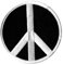 Bügelbild | Peace schwarz weiß | Frieden Applikation Aufnäher Flicken | 7 cm