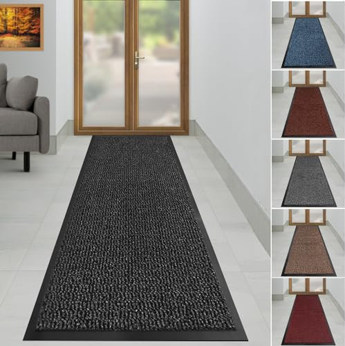 FB FunkyBuys Dirt Trapper Door Mats Indoor & Outdoor Heavy Duty Mat – Kitchen Rugs Non-Slip Washable Rubber Backed Mats – Water Absorbent Large Door Mat - Hallway Hall Runner for Hall and Stairs