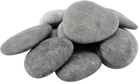 FAAING 10 pietre piatte da dipingere, 6-8 cm, lisce, grandi ciottoli, pietre naturali, pietra di fiume naturale, per mandala, giardino, vasi di fiori, acquari