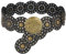 LIMHOO Breite Scheibengürtel für Damen Leder Aushöhlen Runde Gürtel Boho Western Taille Gürtel (A Schwarz X-Large)