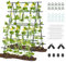 COSTWAY 41x57 Inch Cucumber Trellis, A-Frame Metal Garden Trelli with Netting, Clips & Plant Ties, Grow Support Stand Trellis for Climbing Vines Plant Vegetables Tomato Flowers